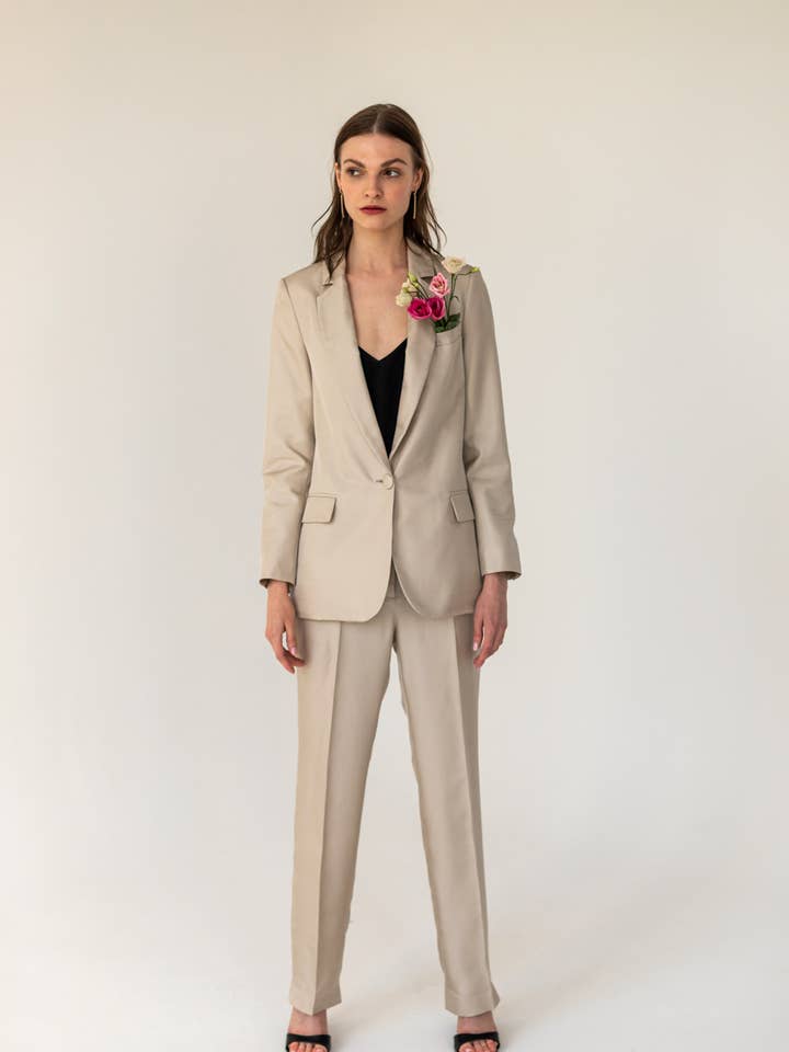 Silke Jakke Champagne for engroshandel hos Entelier