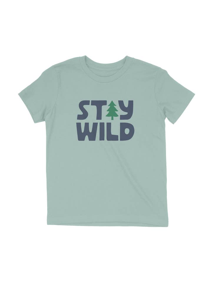 Blijf Wild Boom Kinderen Shirt voor wholesale door Buffalo Mountain Print + Supply