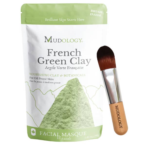 French Green Clay Mask Pouch – Detox & Oil Control | Vegan for wholesale by Mudology