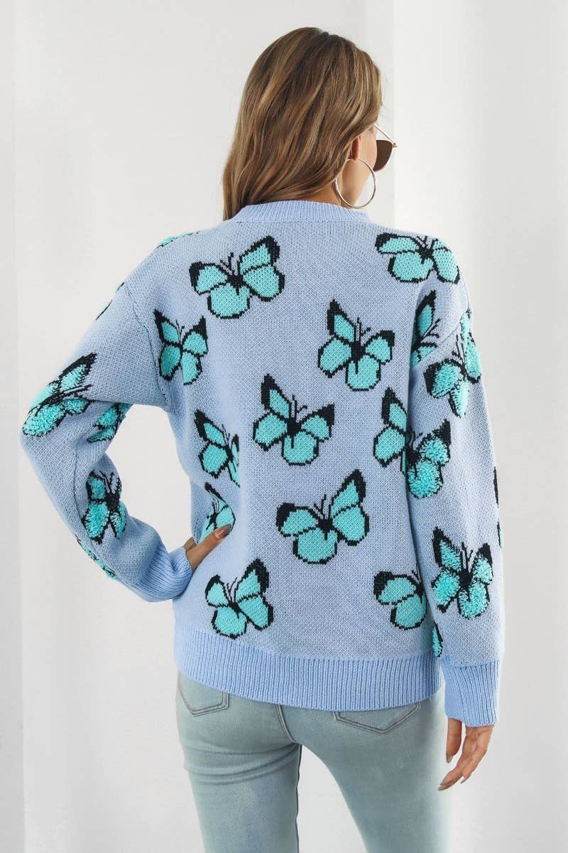 NINEXIS - Wholesale Knit Sweater - Women's - CWOSWL6374_KNIT LOOSE BUTTERFLY LONG-SLEEVED SWEATER2