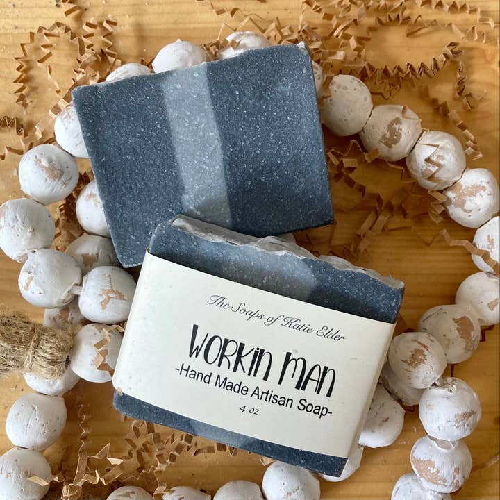 Workin Man Soap Bar 4-4.5 oz Pumice Exfoliant Soap for wholesale by The Soaps of Katie Elder