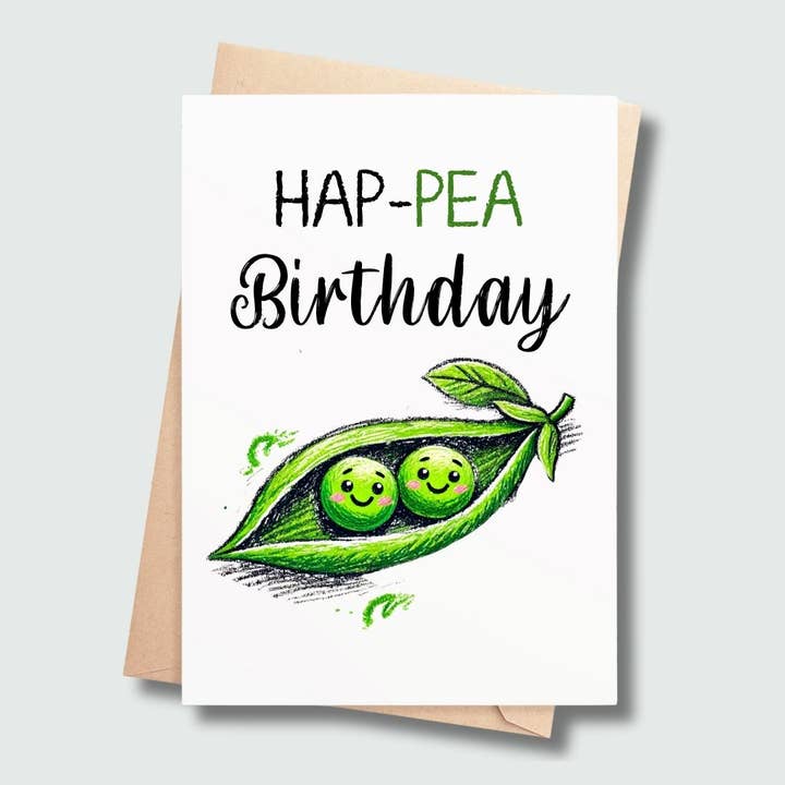 SP Gifts – Engroshandel Fødselsdagskort – Hap-PEA Fødselsdag – Sødt Fødselsdagskort