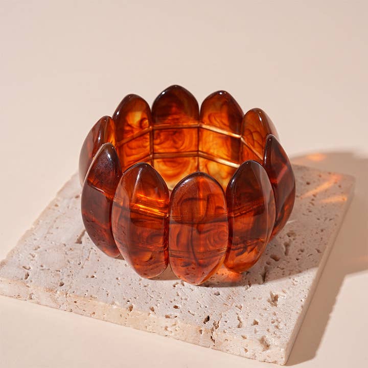 Dipped Shop - Wholesale Beaded Bracelet - Vintage Wide Resin Splicing Acrylic Bracelets DP25D6236