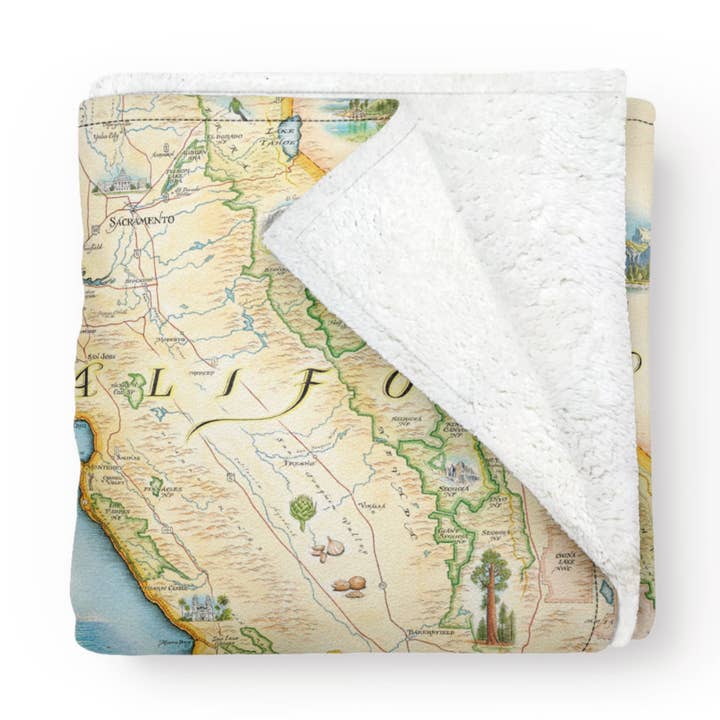 California State Map Fleece Blanket for wholesale by XPLORER MAPS