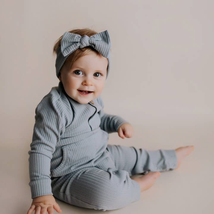 Three Little Tots - Wholesale Jumpsuit - Baby - Baby Ribbed Playsuit with Pockets and Bow7