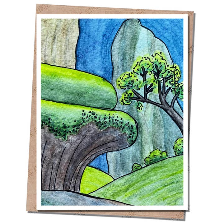 Dream Anime Landscape A2 Greeting Card with Kraft Envelope for wholesale by Capstone Artistry