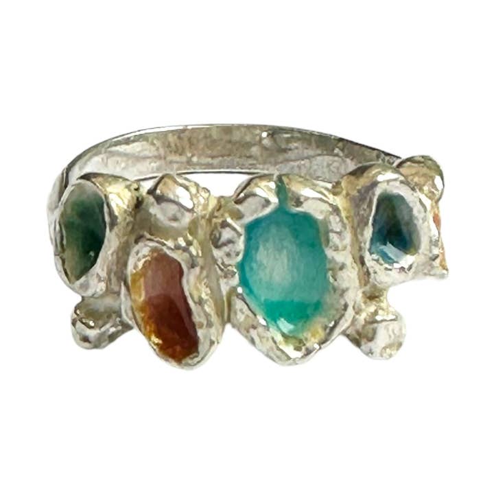 Stacking Coral Reef Enameled Rings for wholesale by Laura Stamper Design