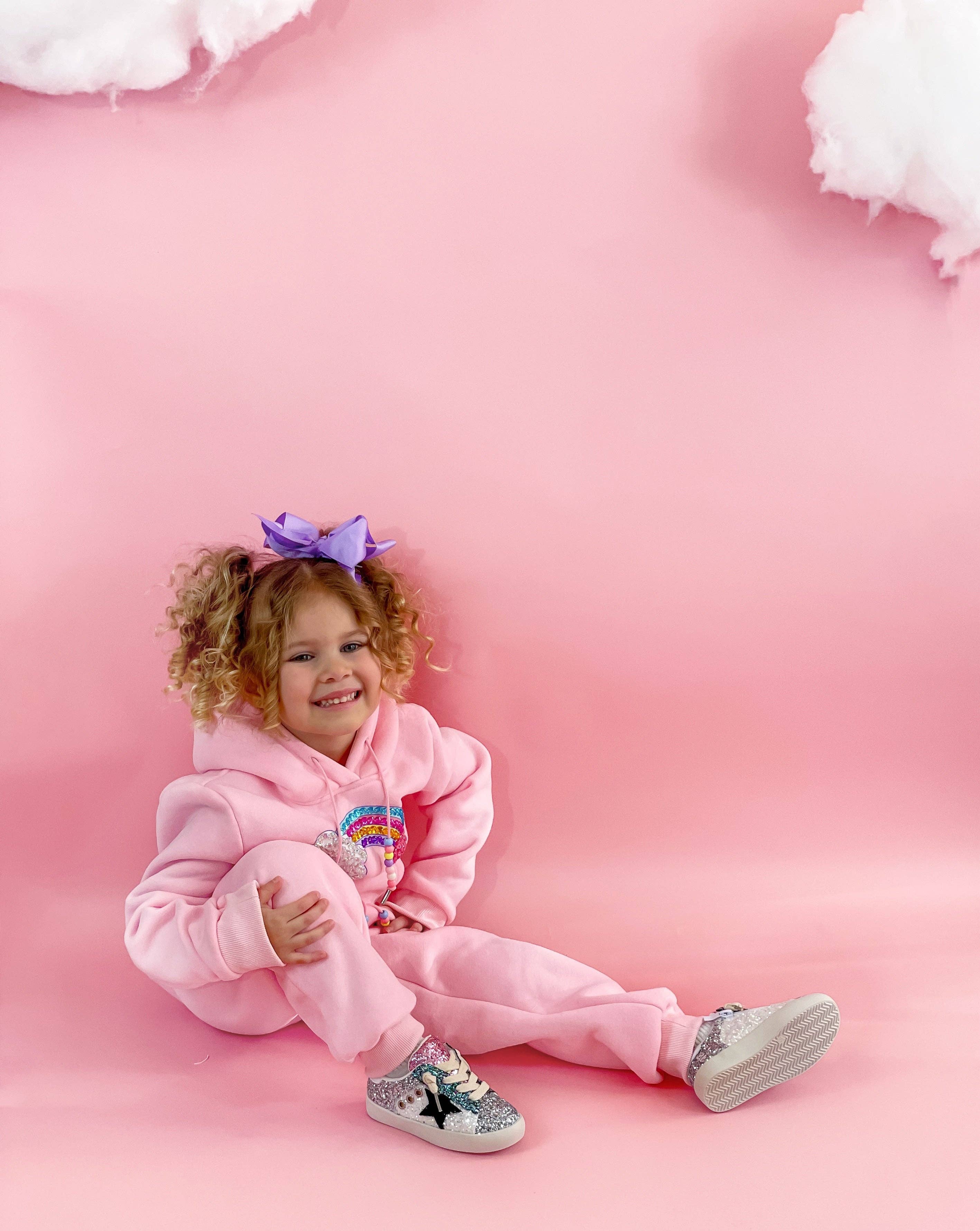 Ellie and Mila - Venta al por mayor Conjunto de camiseta y pantalón - Niños - Sudadera Rainbow Gem con abalorios2