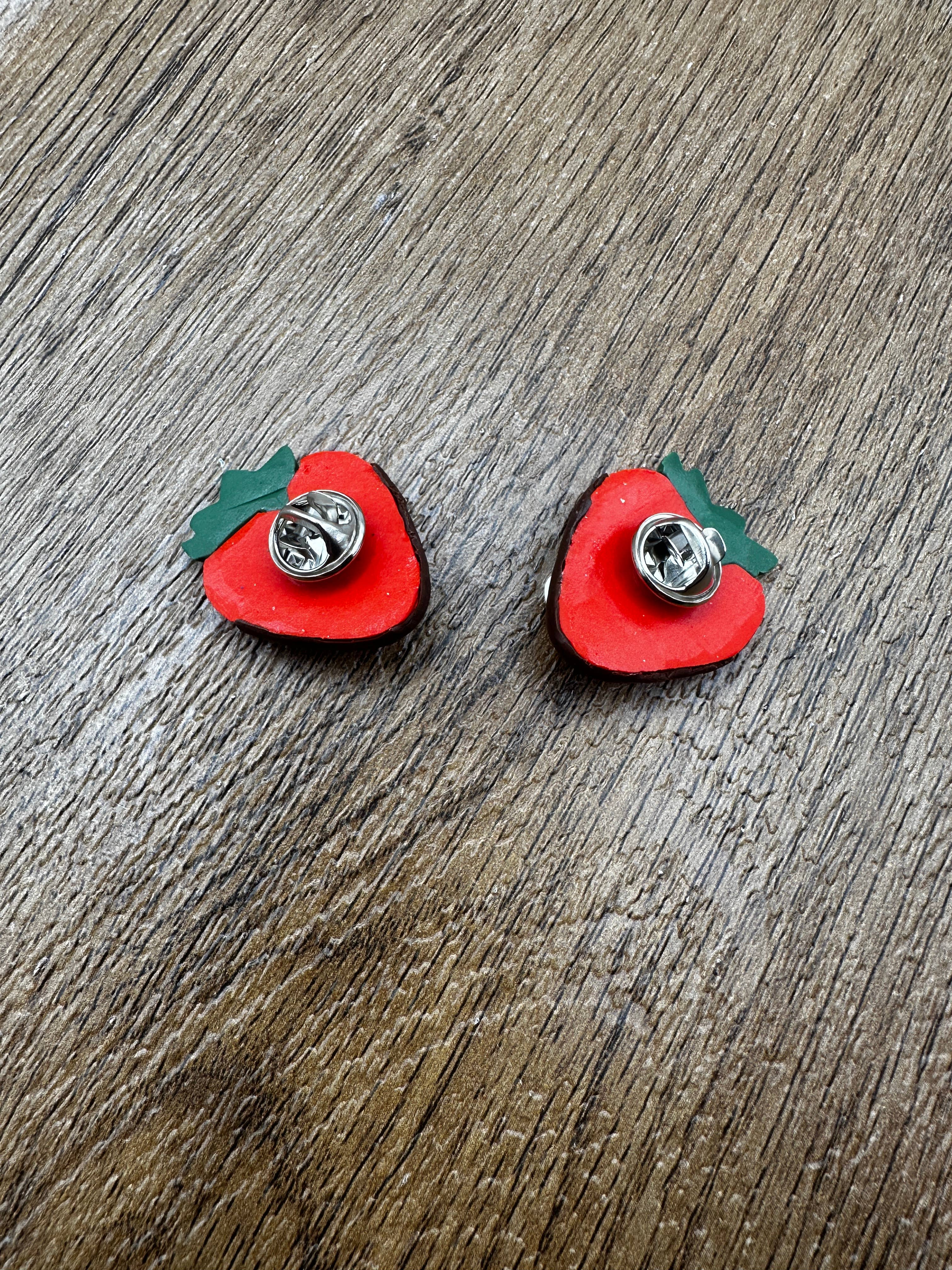 Making with Molli - Wholesale Brooch - Chocolate Covered Strawberry Polymer Clay Pin1