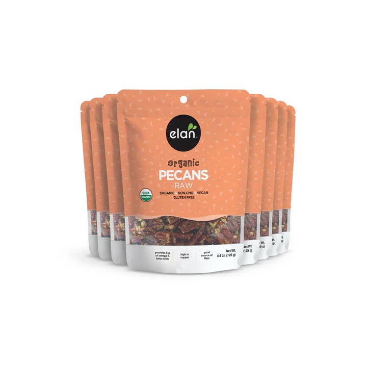 Elan - Wholesale Nuts - Elan Organic Raw Pecans, Nuts, Snacks, Gluten Free (4 oz)2