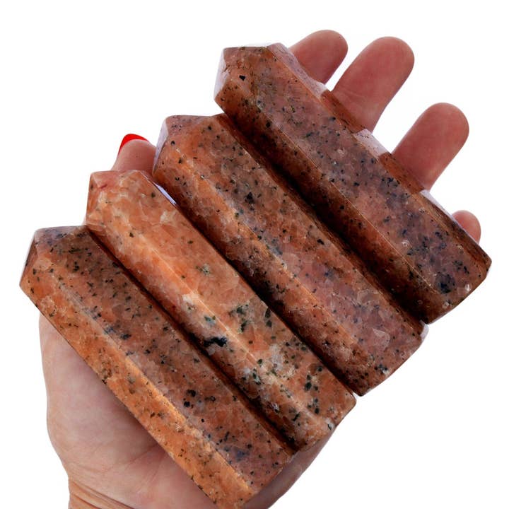 Kaia & Crystals - Wholesale Spiritual Stone/Crystal - Orange Calcite Prism Point (95mm)2