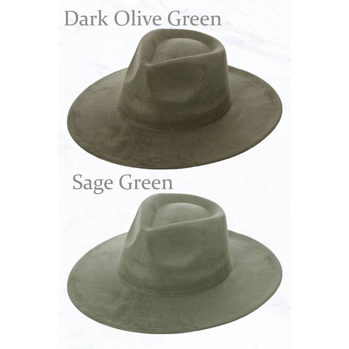 Suzie Q USA - Wholesale Fedora - Women's - Suede Large Eaves Teardrop Top Fedora Hat