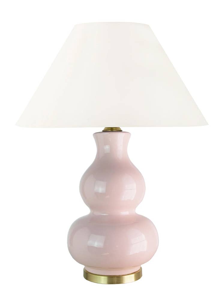 Alexandria Gourd Table Lamp, Blush with Empire Lampshade for wholesale by Fox Mill Lighting & Supply Co.