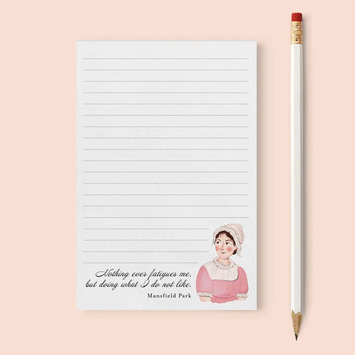 Jane Austen Mansfield Park Inspired Notepad - Books, Readers for wholesale by Jones Street Press