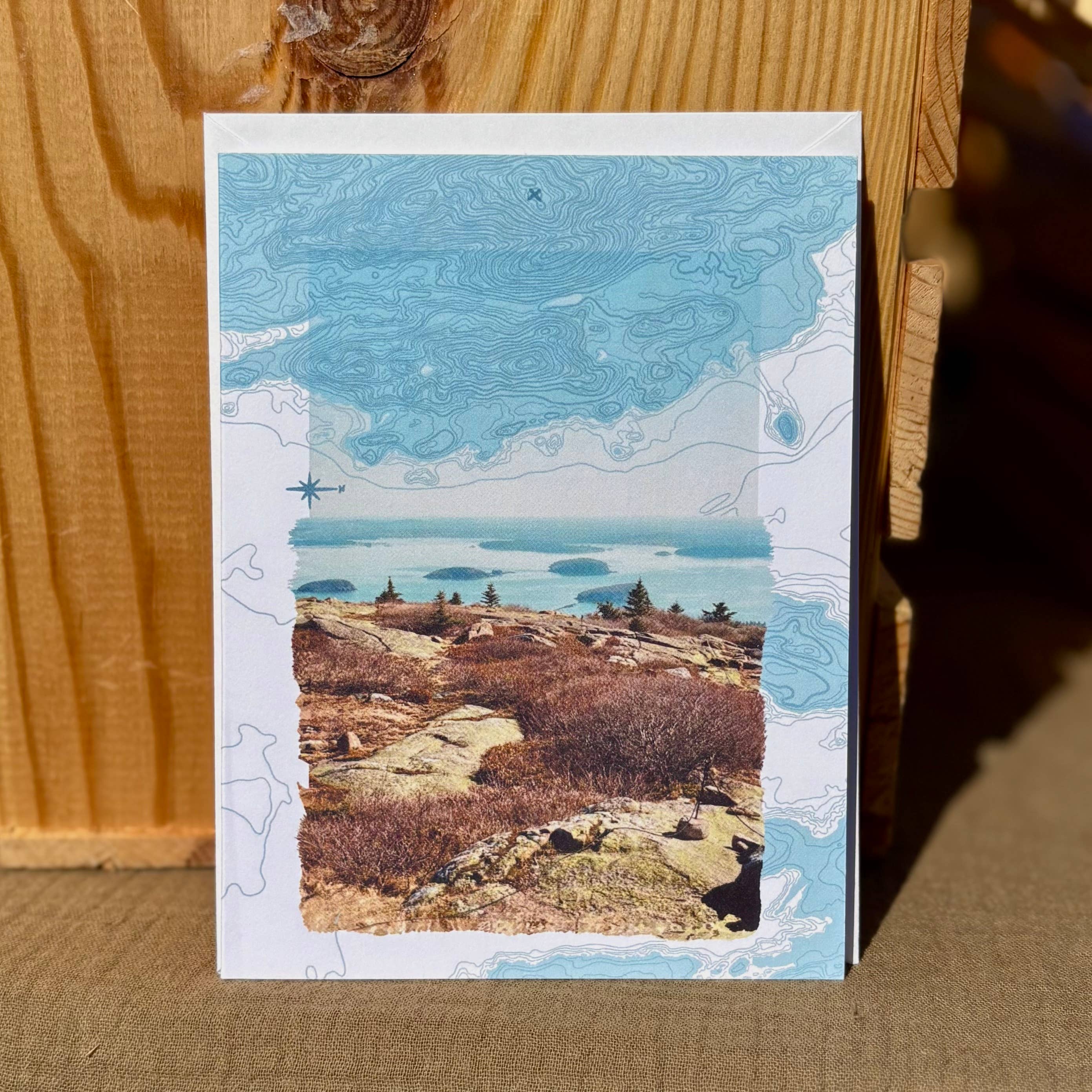 Abby Clark Creative - Wholesale Everyday Greeting Card - Cadillac Mountain Acadia Film Photo Map A2 Greeting Card1