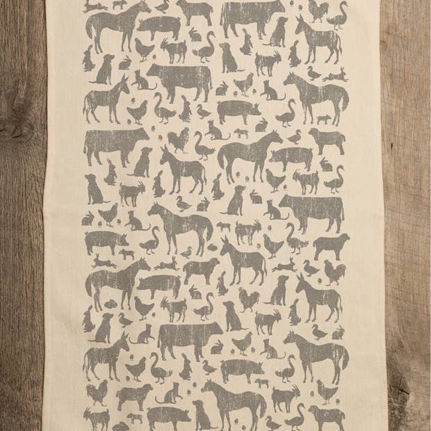 SOUTHERN FRIED DESIGN BARN - Wholesale Tea Towel - *SALE* Farm Animals - Kitchen Towel