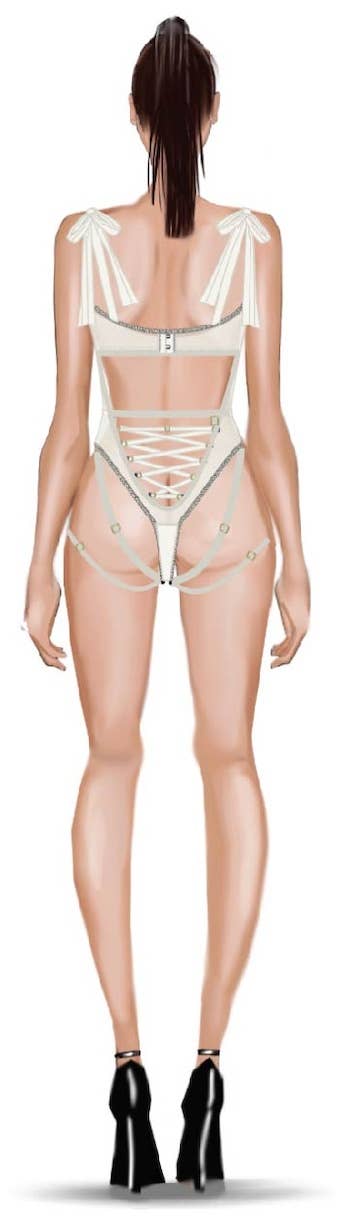 PEARL IVORY ROSALIE EMBROIDERED LACE TEDDY for wholesale on Faire6