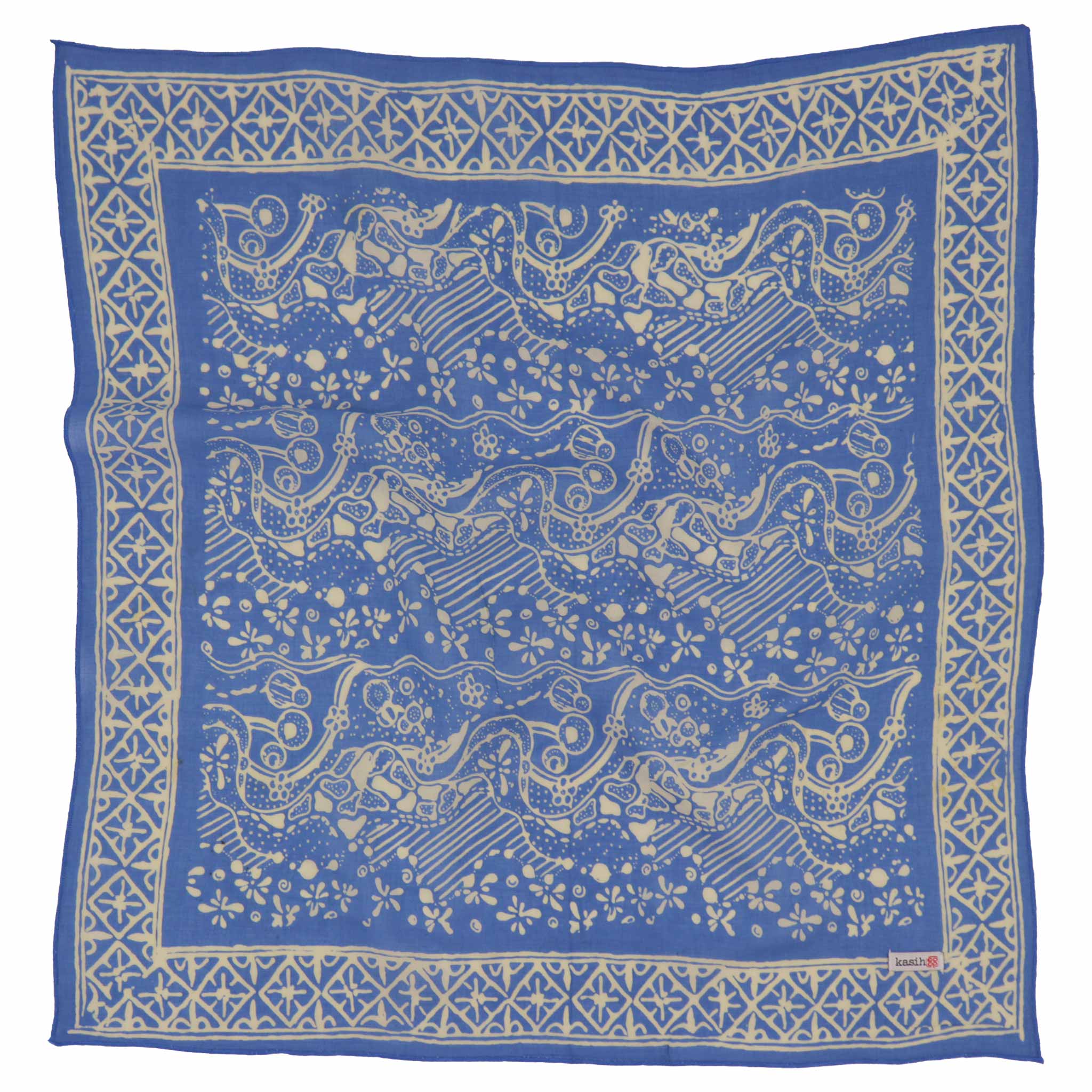 Kasih Co-op - Wholesale Bandana - Unisex - Hand Dyed Batik Bandana, 100% Soft Cotton, Tidal Flow, Patina Blue3