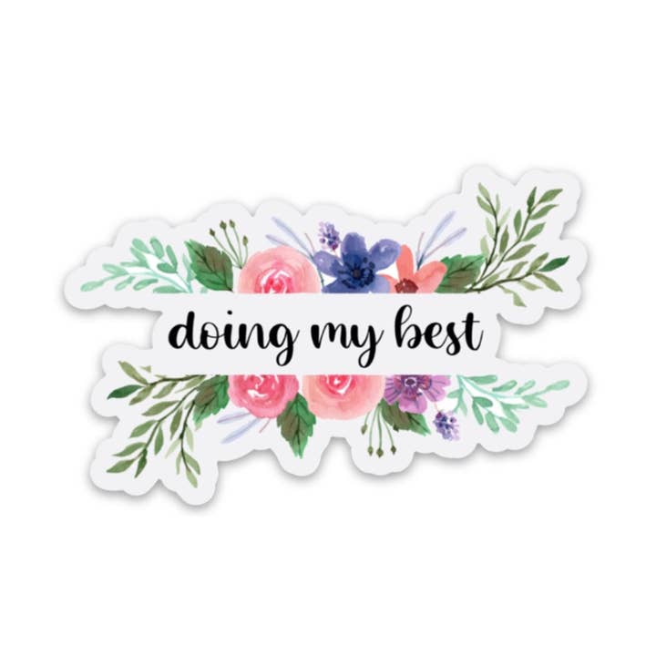 Autocollant en vinyle floral 3x3 pouces pour votre ordinateur portable, bouteille d'eau ou bullet journal, roses, décalcomanie de fleurs. pour la vente par Sagie May Design Co