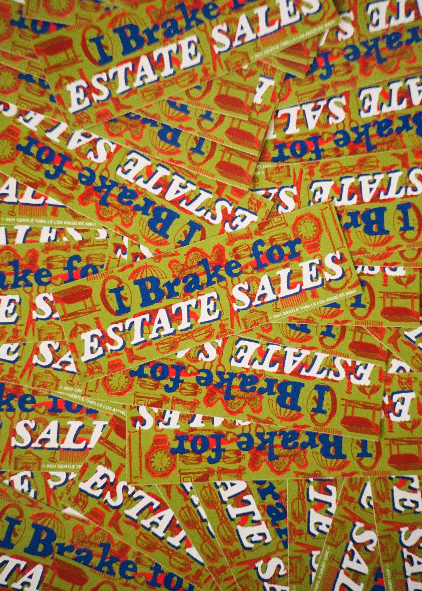 gentle thrills - Wholesale Sticker - i brake for estate sales bumper sticker2