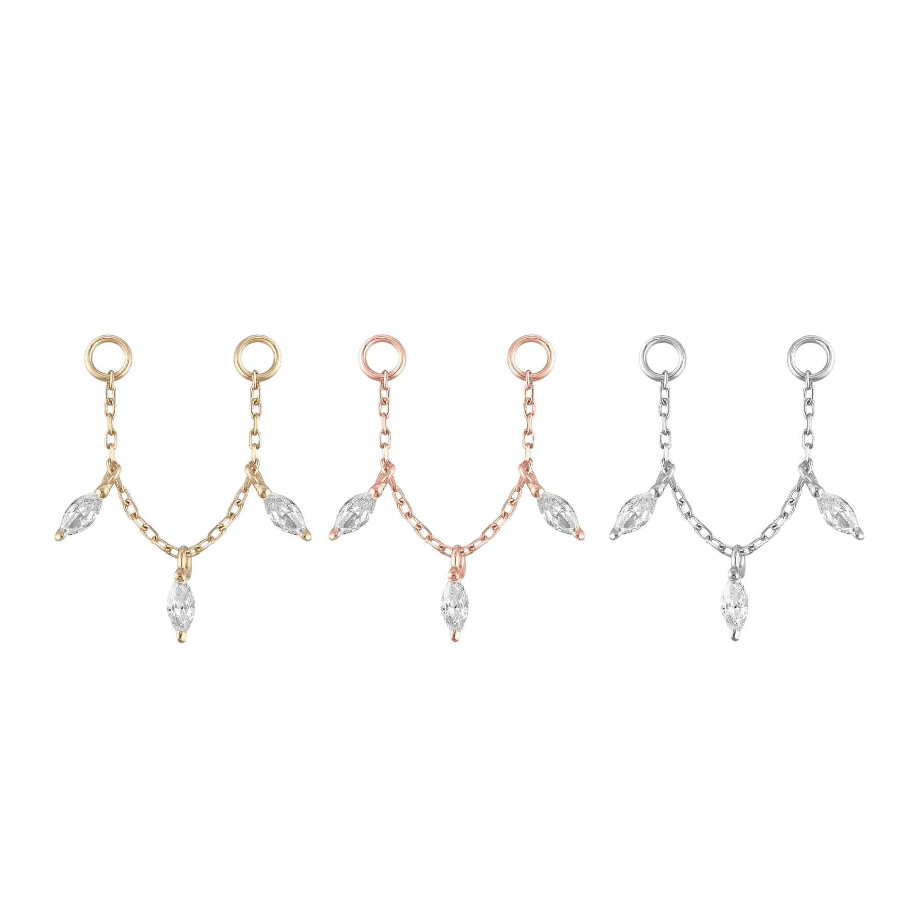 Piercing-zone - Wholesale Dangle Earrings - Lyric - Cz - Chain6