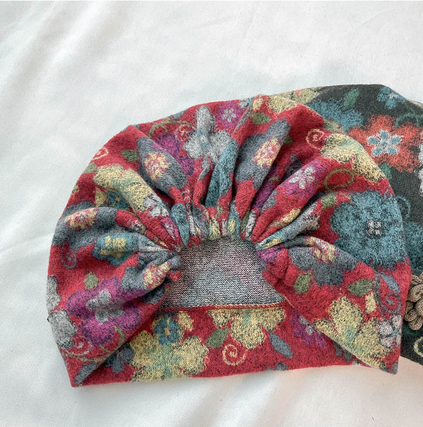 Comfortarians – Chapéu de pescador - Mulher por atacado – Chapéu Cloche Feminino de Lã com Estampa Floral para Outono e Inverno8