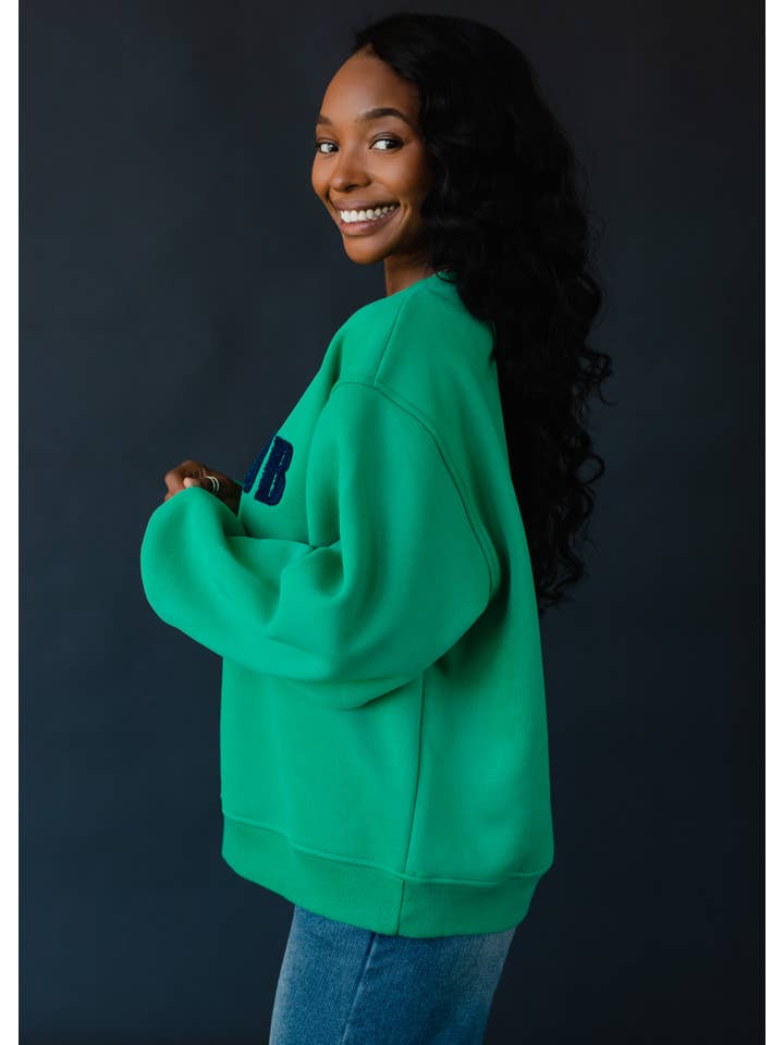 Panache Apparel Co. - Wholesale Graphic Sweatshirt - Women's - Green Ski Club Sweatshirt