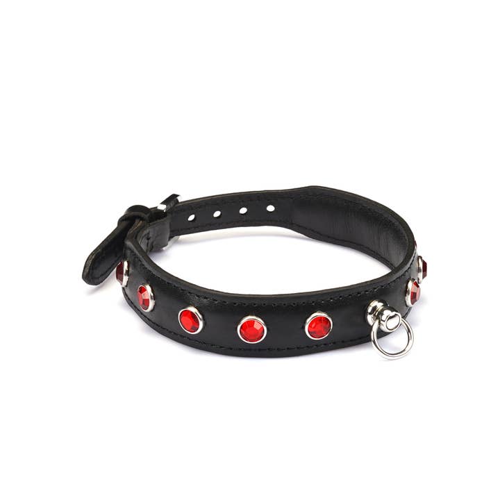 Liebe Seele - Wholesale Choker/Collar - Liebe Seele Premium Leather Choker with Diamonds Black