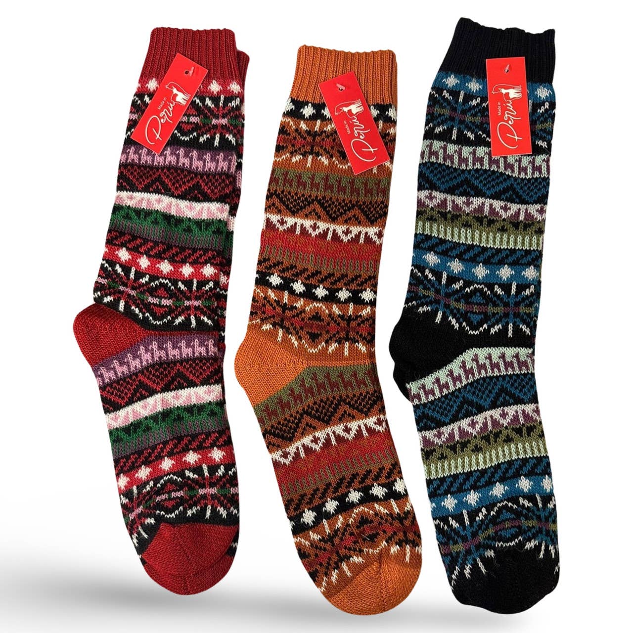 Sanyork Fair Trade - Wholesale Sokken - Uniseks - Baby-alpaca gebreide sokken met geometrische Super Inca ontwerpen1