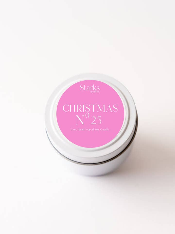 Christmas N0. 24 Holiday candle collection 4 oz. tin for wholesale by Starks candle co.