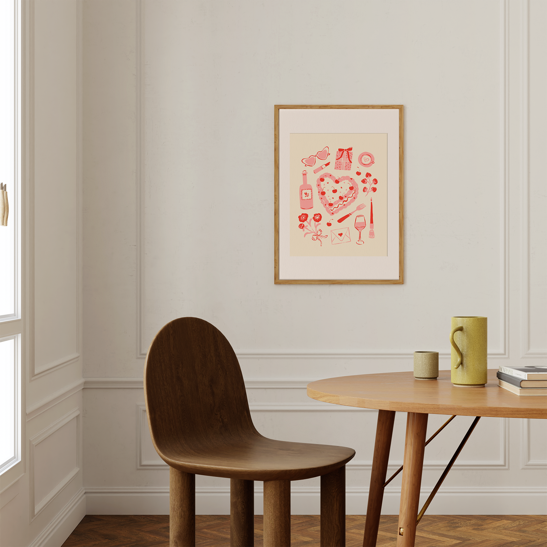 Samantha Johnson Illustration - Wholesale Art Print - Heart Cake Art Print2