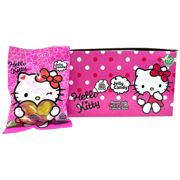 Global Bite Co - Wholesale Gummy - Hello Kitty Jelly Candy Hearts 12pck x 80g (Turkey)