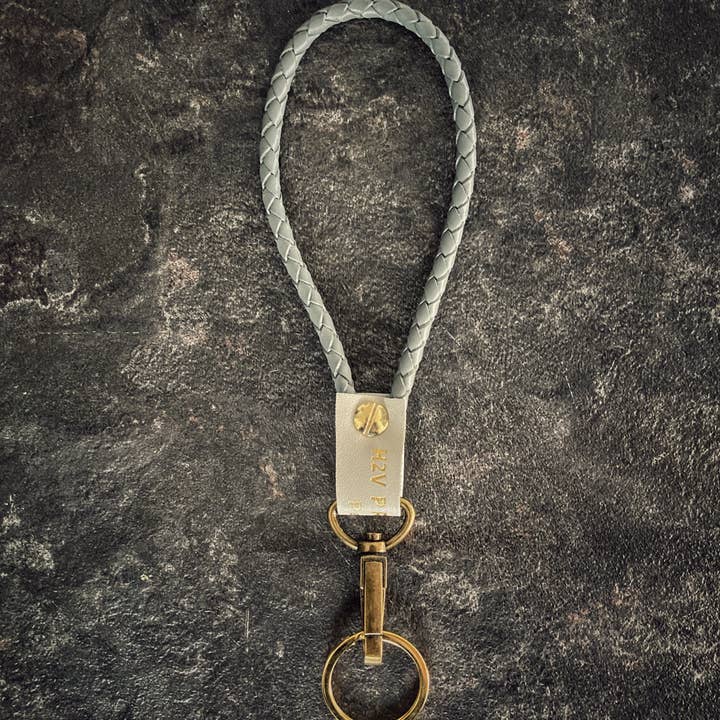 Porta-chaves em pele cinzenta por atacado de h2v project