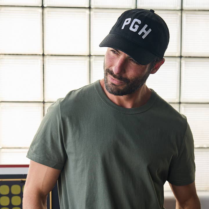 Black PGH Strapback Hat for wholesale on Faire