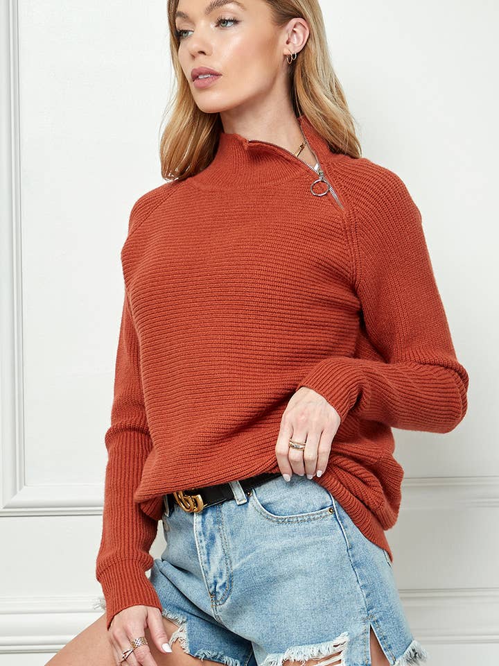 Pullover a collo alto con cerniera per la vendita all'ingrosso da parte di Cezele