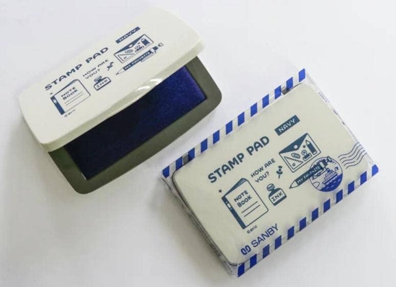 「FUNJI」In Japan - Wholesale Rubber/Decorative Stamp - Eric × SANBY Stamp Pad Vol.2 Gold, Silver, Navy Japanese Ink8