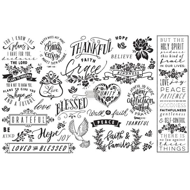 Redesign With Prima Tissue Paper Thankful & Blessed 19"x30" for wholesale by Redesign with Prima