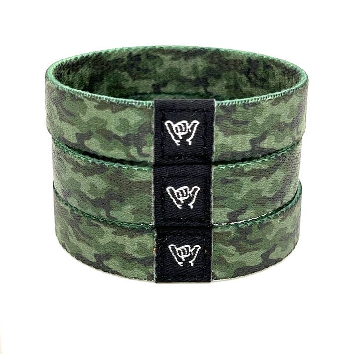 Hang Loose Bands - Wholesale Woven/Braided Bracelet - Camo Verde Wristband Bracelet