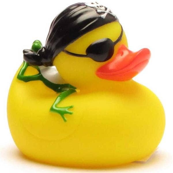 Pirate Bath Duck with Frog - Rubber Duck for wholesale by Duckshop