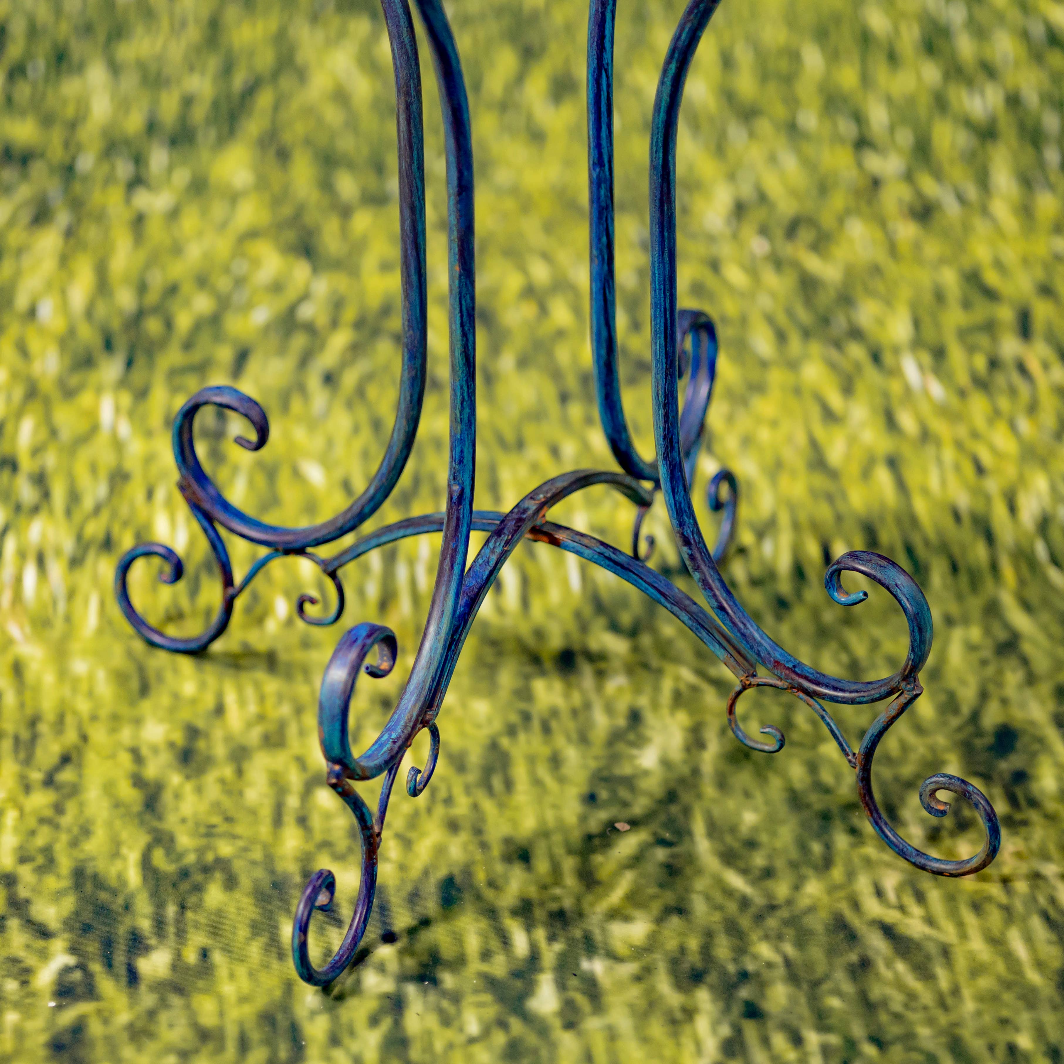 Zaer Ltd. International - Wholesale Bird Bath - 30.7" Tall Round Iron Birdbath with Rose & Bird Accents5