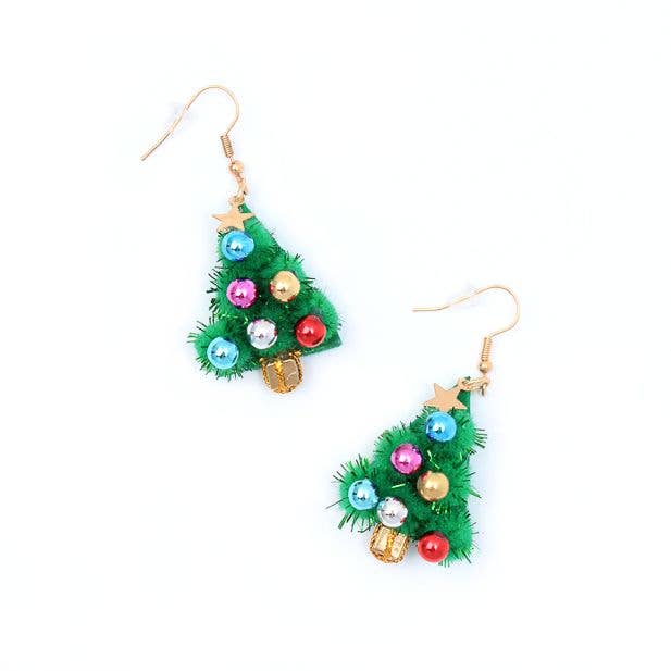 Inca UK - Wholesale Dangle Earrings - Tinsel Christmas Tree Earrings1