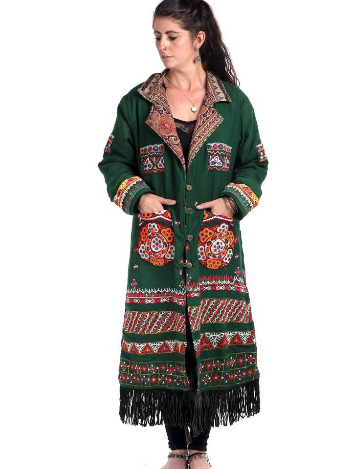 Green Merino Wool Coat, Rare, #86 for wholesale by StandAwt