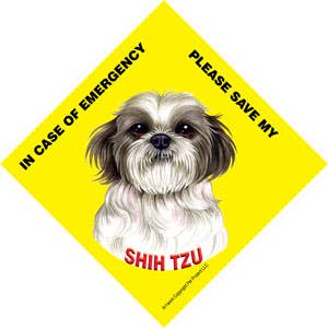 I nødstilfælde skal du gemme min Shih Tzu (hvalp klippe/kort hår klippe)/Gem My Pet tegn med sugekop for engroshandel hos SJT Enterprises, Inc.
