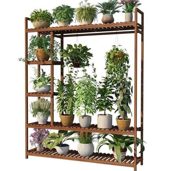 Wooden Premium Plant Stand Outdoor Indoor Balcony Multi-Layer Shelves Pot Stand for wholesale by everythingbamboo