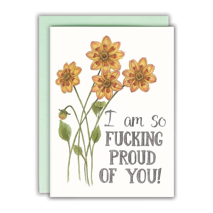 I Am So Fucking Proud of You Card for wholesale by Naughty Florals