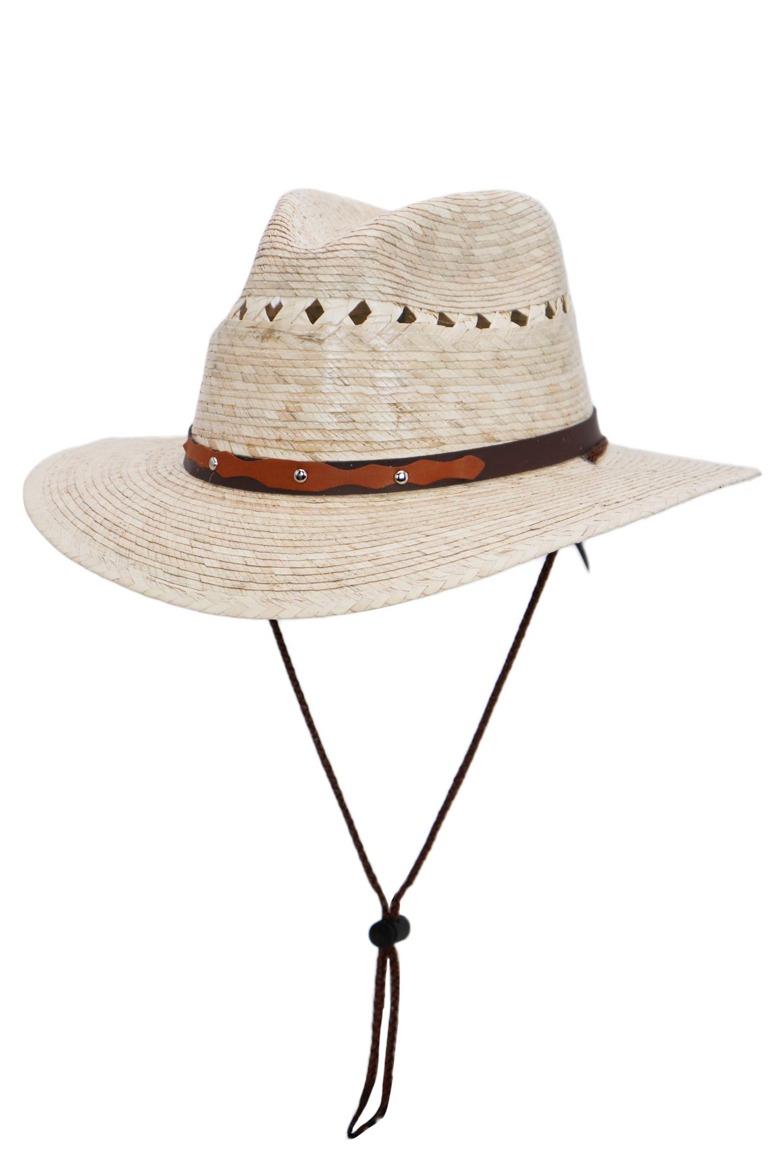 Cap Zone - Wholesale Straw Hat - Women's - Youths Tycoon Flat Palm Straw Lifeguard Hat - Vent0
