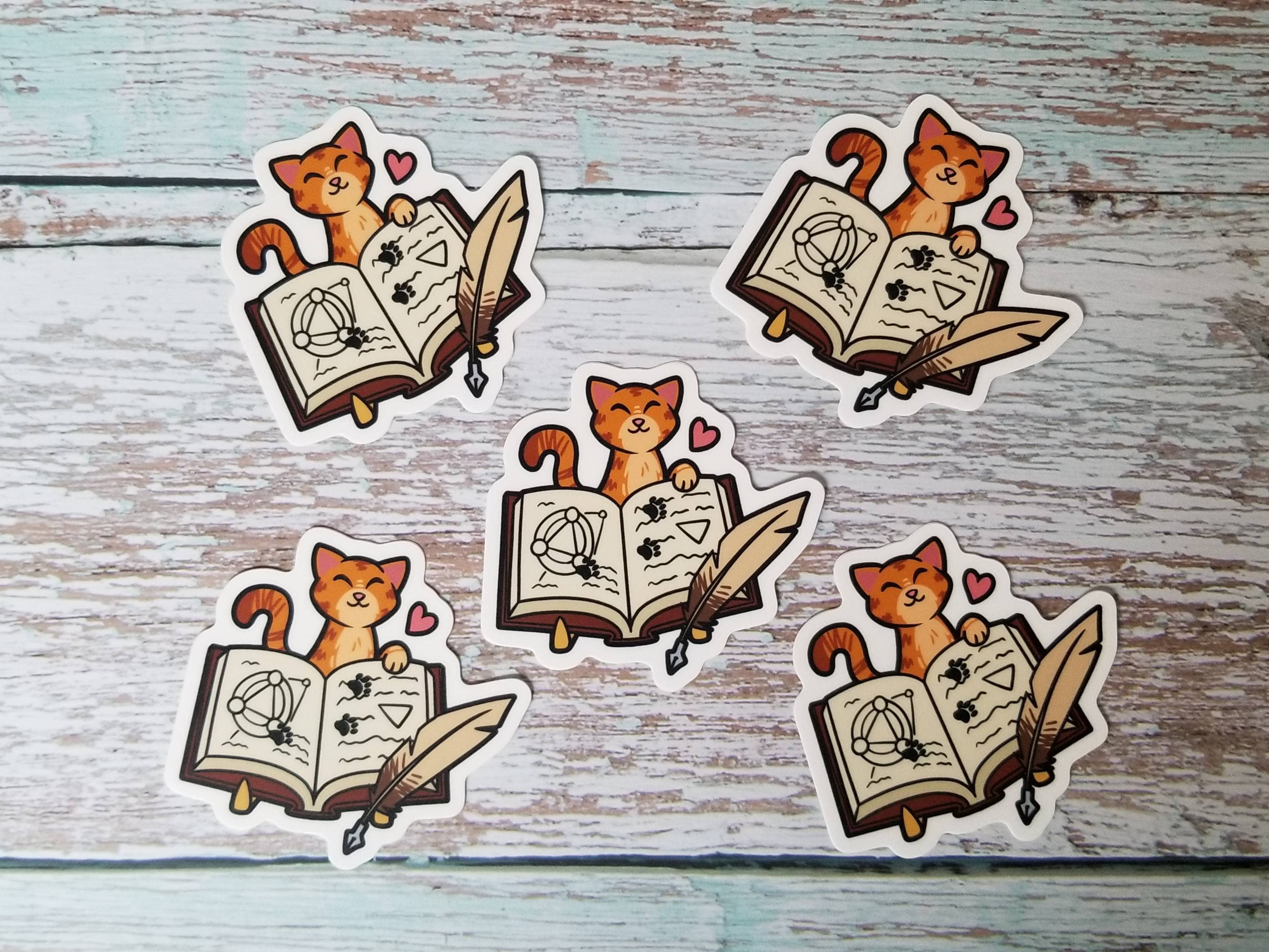 Jade Raven Arts - Wholesale Sticker - Wizard's Assistant Orange Cat Vinyl Sticker1