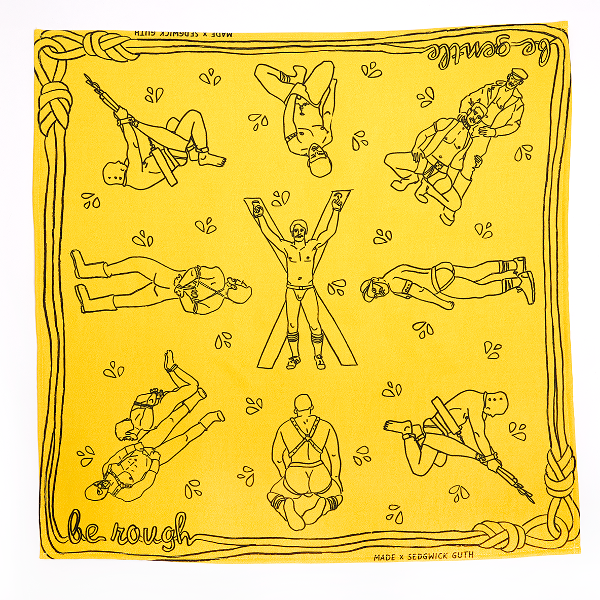 Made X Cruise - Wholesale Bandana - Unisex - Be Gentle Be Rough Bandana (Rainbow Colors)2