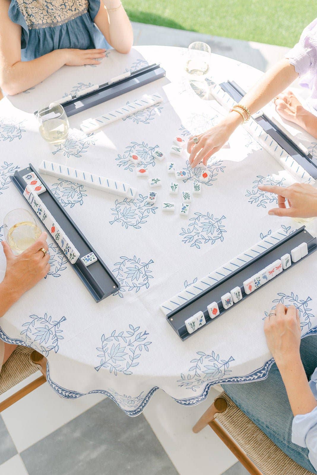 Mended - Wholesale Tablecloth - Table Throw - Lotus (Large), Uniform Blue & Navy1