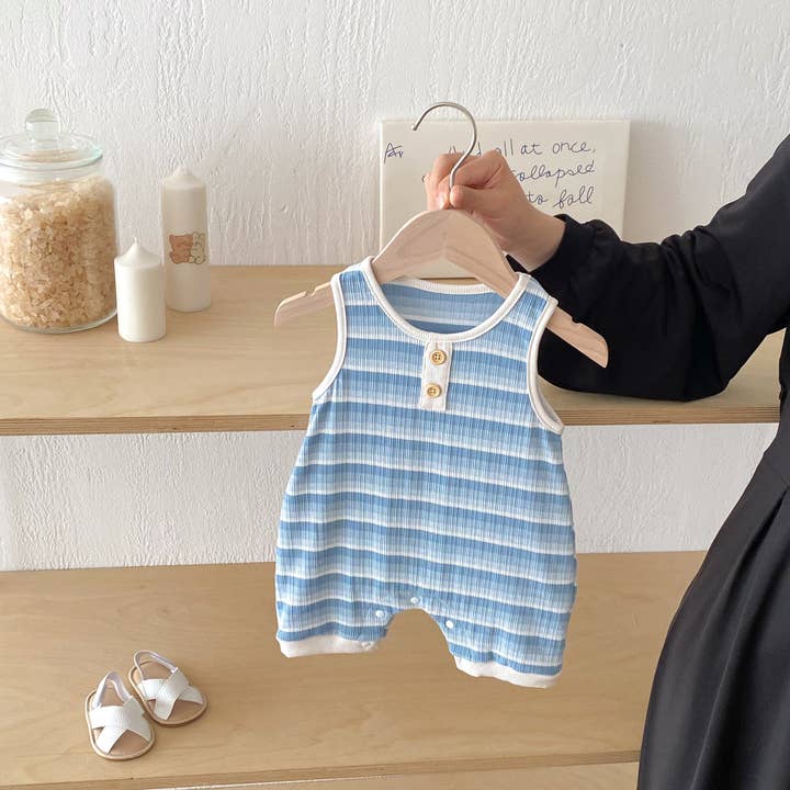 MyKids-USA® - Wholesale Jumpsuit - Baby - Summer Arrival Baby Unisex Casual Striped Sleeveless Rompers